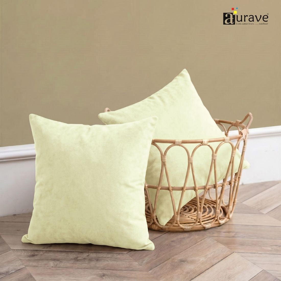 SUEDE Luxurious Microfibre Cushion Cover set - Cream