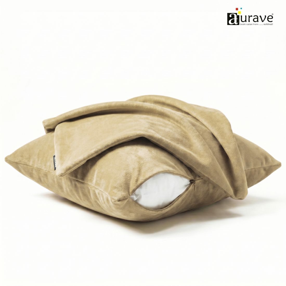 SUEDE Luxurious Microfibre Cushion Cover set - Beige