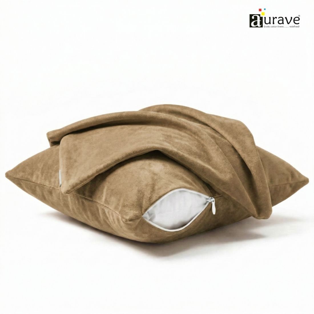 SUEDE Luxurious Microfibre Cushion Cover set - Sand