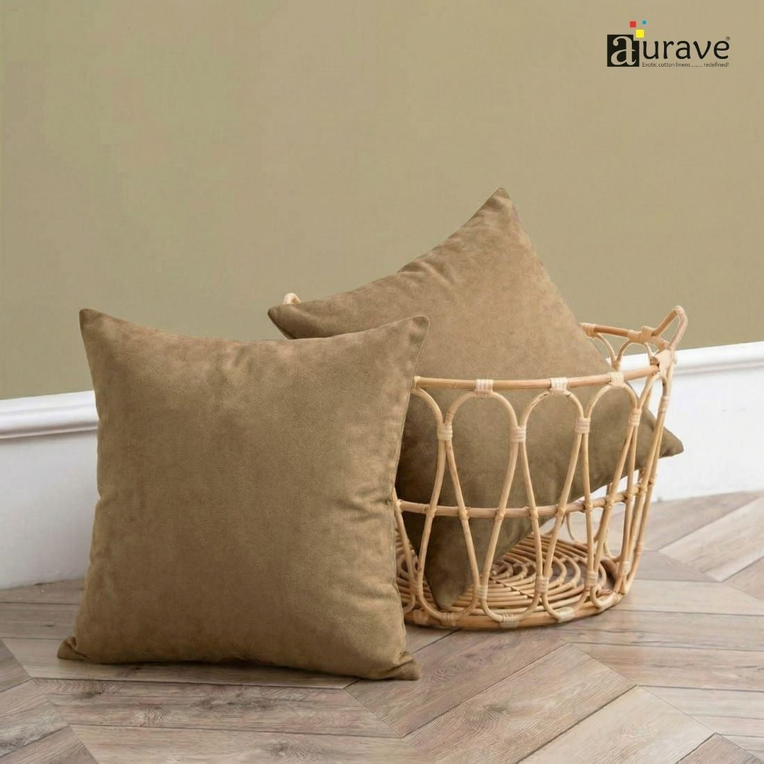SUEDE Luxurious Microfibre Cushion Cover set - Sand