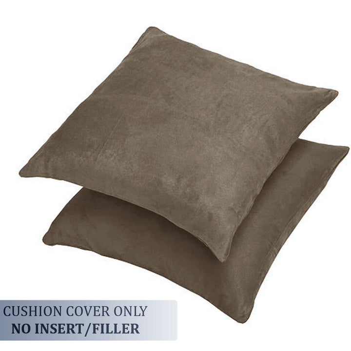 SUEDE Luxurious Microfibre Cushion Cover set - Storm Brown