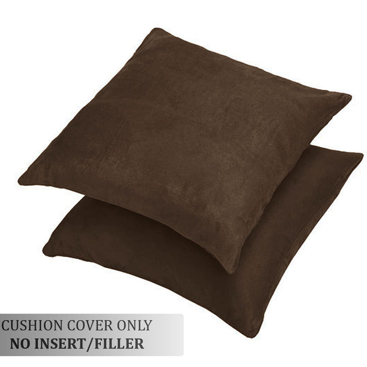 SUEDE Luxurious Microfibre Cushion Cover set - Chocolate Brown