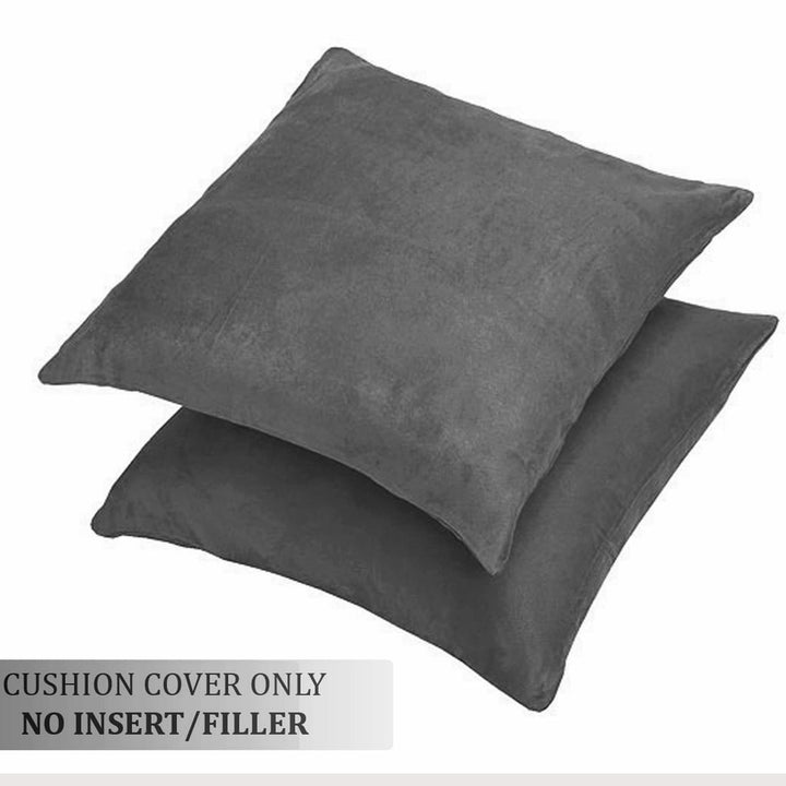 SUEDE Luxurious Microfibre Cushion Cover set - Charcoal
