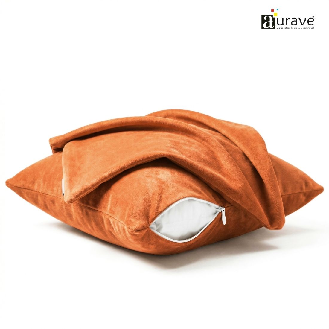 SUEDE Luxurious Microfibre Cushion Cover set - Dark Orange