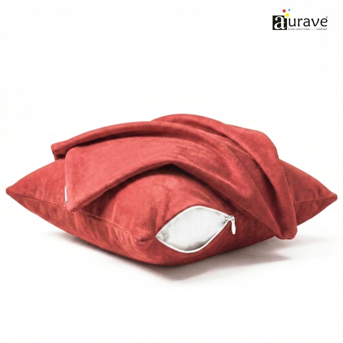 SUEDE Luxurious Microfibre Cushion Cover set - Maroon