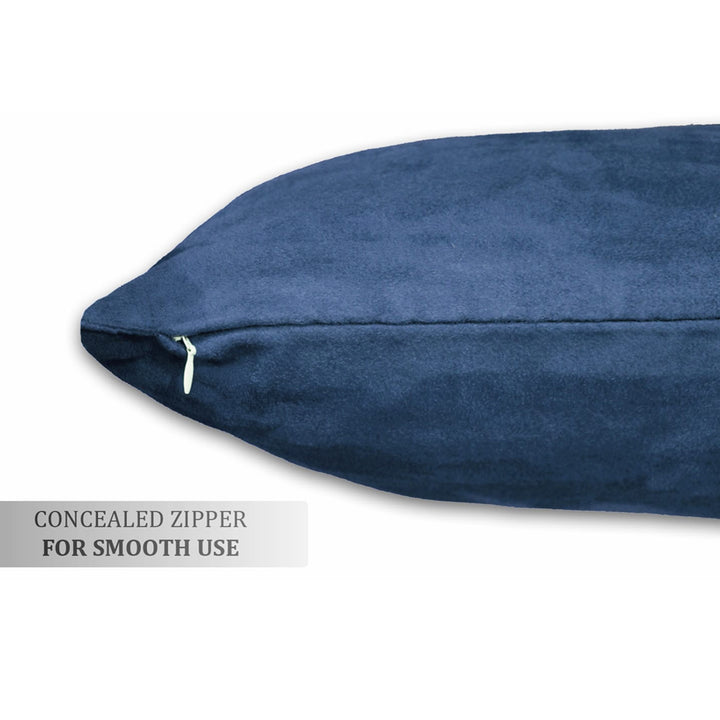 SUEDE Luxurious Microfibre Cushion Cover Concealed Zipper - Marine Blue