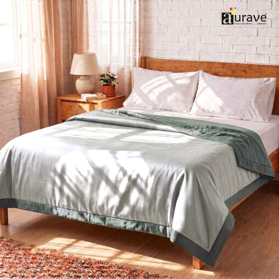 Cotton Satin 400 TC Luxurious Dohar, Silver & Steal Grey