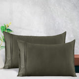 Cotton Satin 400 TC Designer Pillow Covers, Taupe