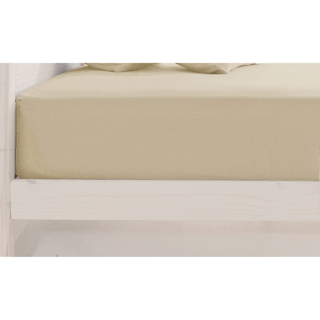 Soft Cotton Plain 400 TC King Size Satin Flat Bedsheet In Beige At Best Prices
