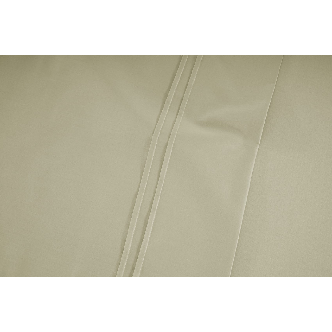 Plain 400 TC Cotton Satin Flat Bedsheet - Khaki