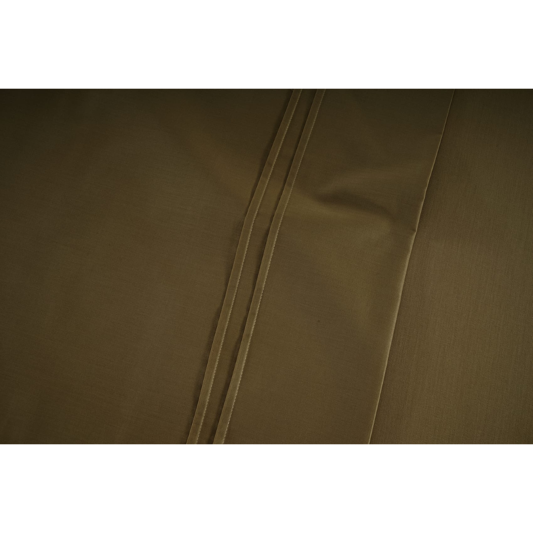 Plain 400 TC Cotton Satin Flat Bedsheet - Golden Brown