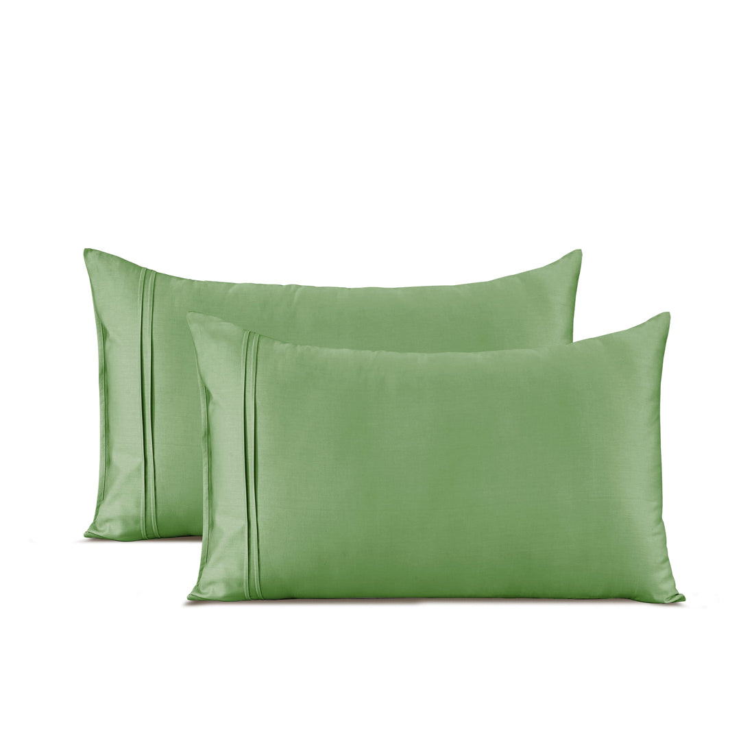 Cotton Satin 400 TC Designer Pillow Covers, Green