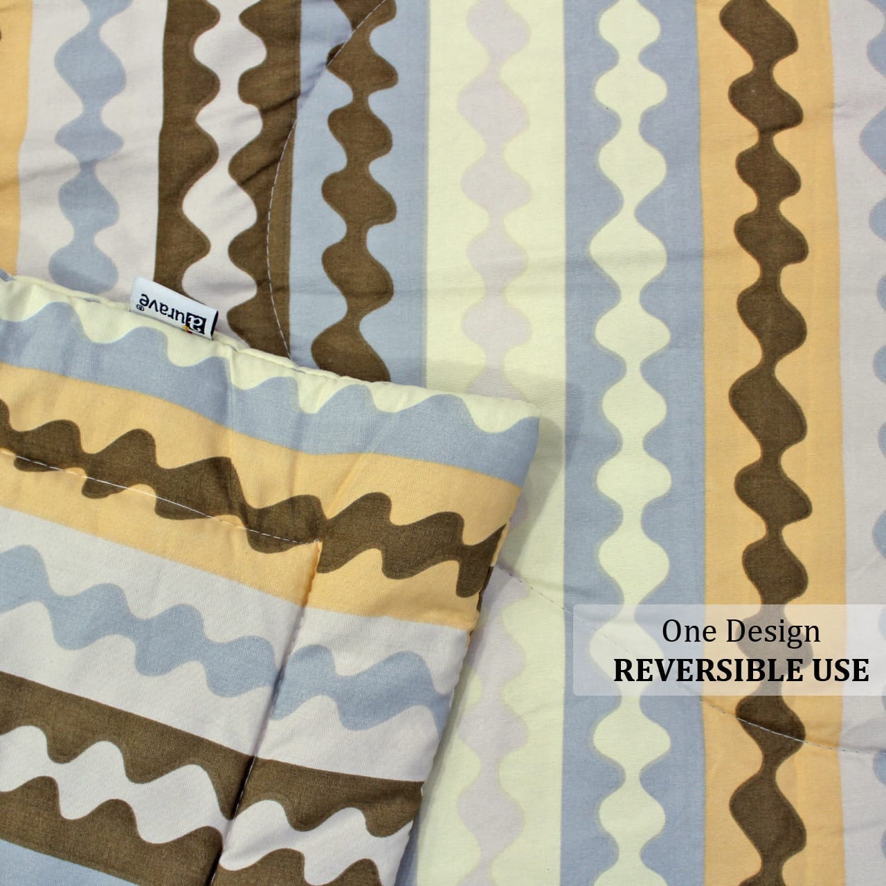 All Season Reversible Microfiber Comforter/Quilt (150 GSM) -Brown