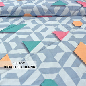 All Season Reversible Microfiber Comforter/Quilt (150 GSM) -Blue