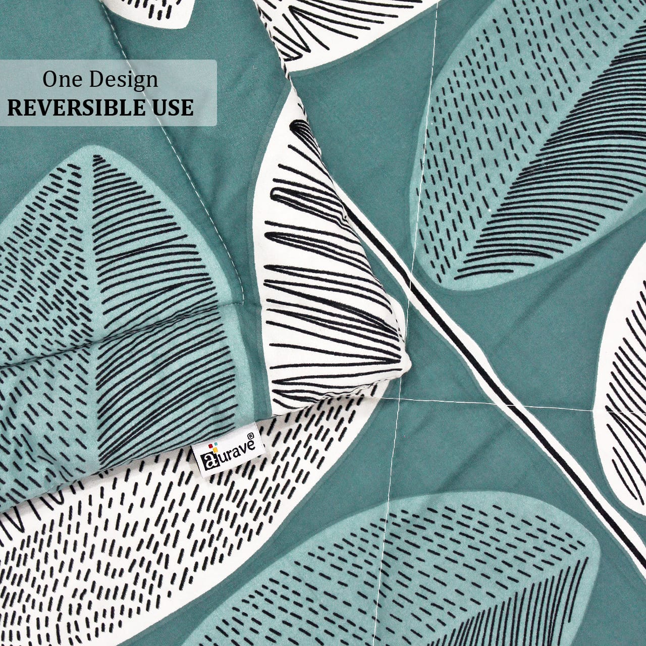 All Season Reversible Microfiber Comforter/Quilt (150 GSM) -Teal