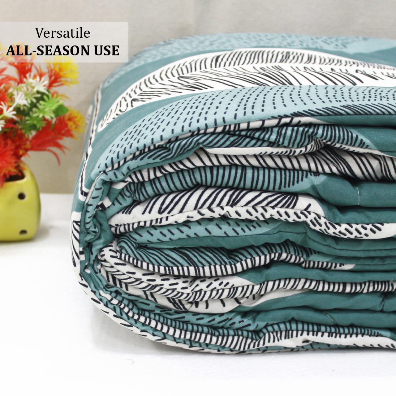 All Season Reversible Microfiber Comforter/Quilt (150 GSM) -Teal