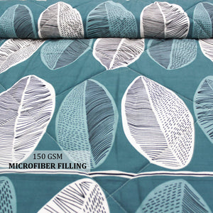 All Season Reversible Microfiber Comforter/Quilt (150 GSM) -Teal
