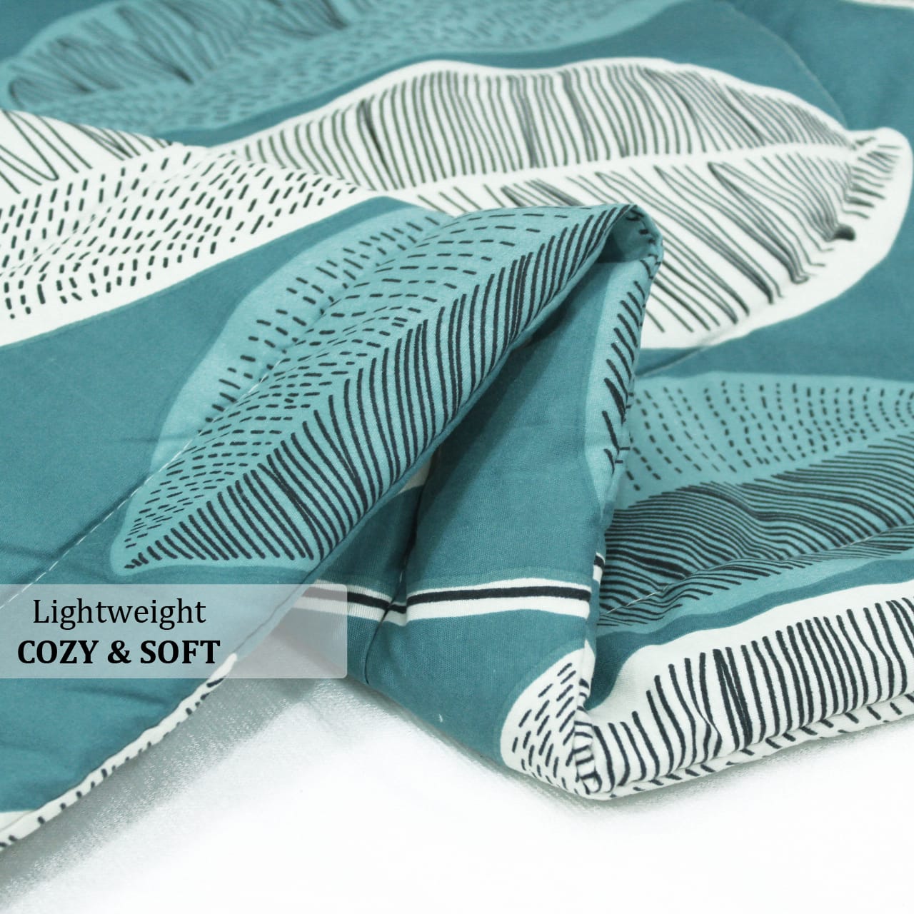 All Season Reversible Microfiber Comforter/Quilt (150 GSM) -Teal