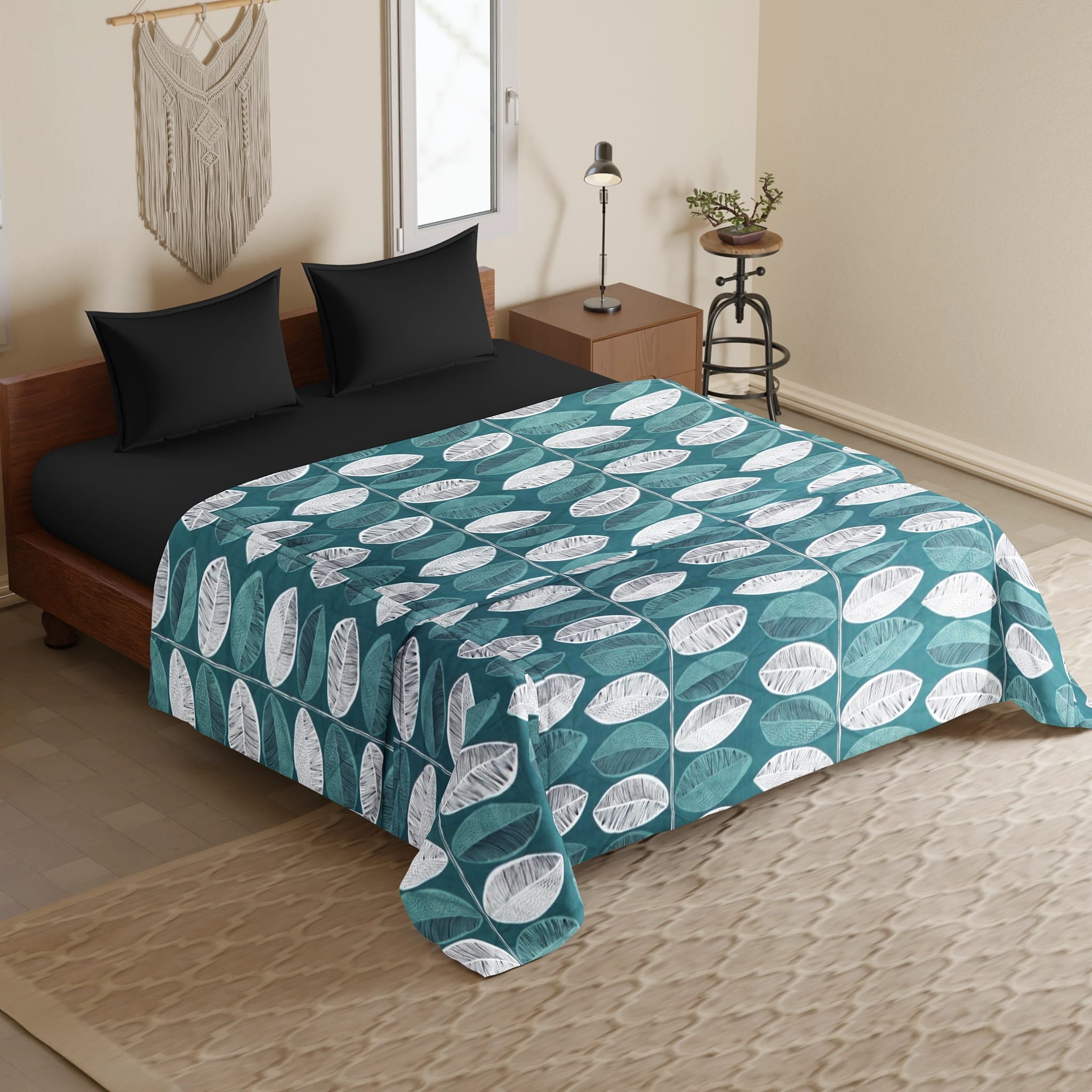 Microfiber 150 GSM All Season Comforter/Quilt - Teal