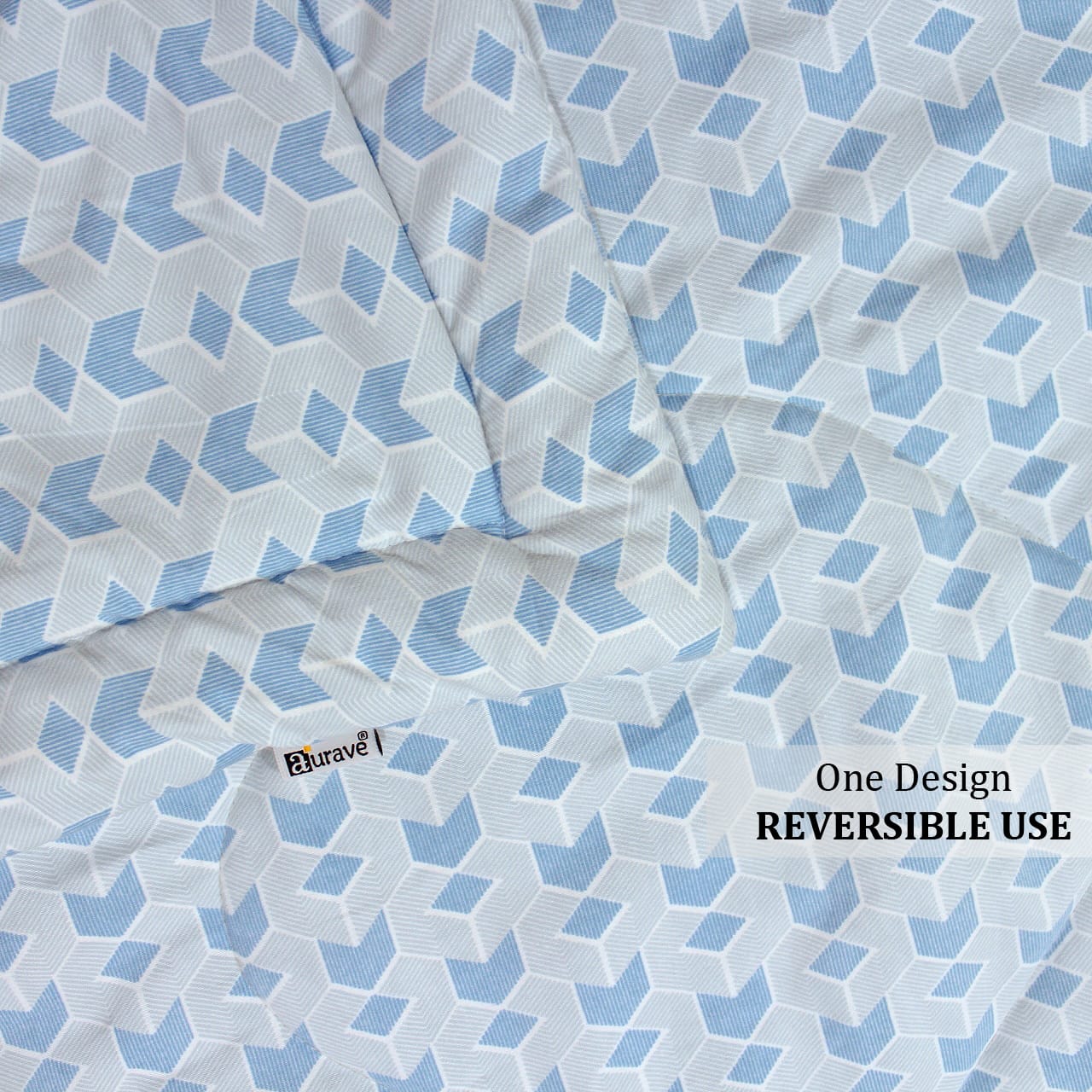All Season Reversible Microfiber Comforter/Quilt (150 GSM) -Blue