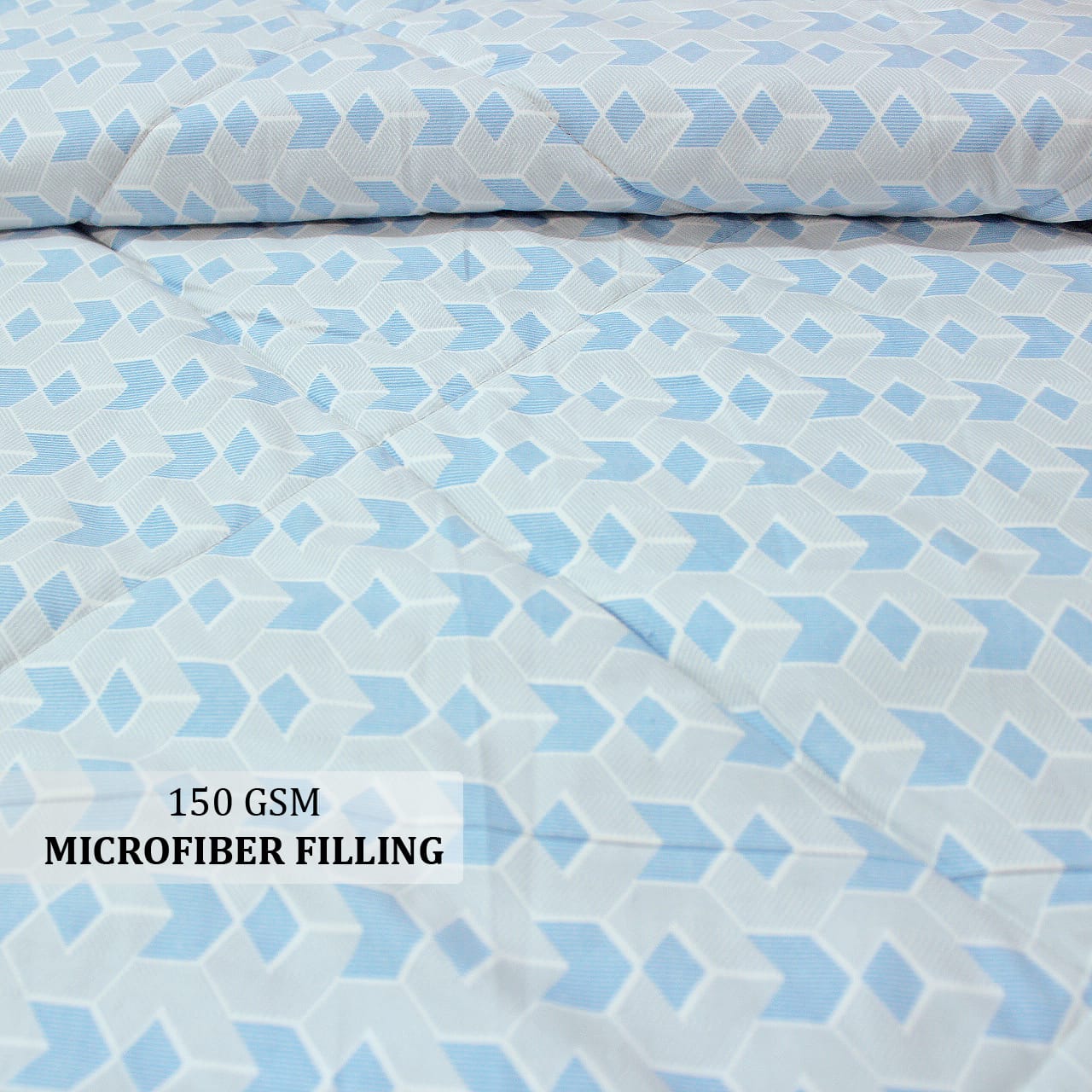 All Season Reversible Microfiber Comforter/Quilt (150 GSM) -Blue