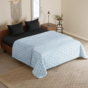 Microfiber 150 GSM All Season Comforter/Quilt - Blue