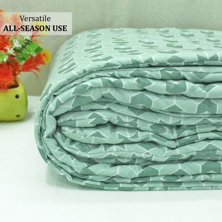 All Season Reversible Microfiber Comforter/Quilt (150 GSM) -Green