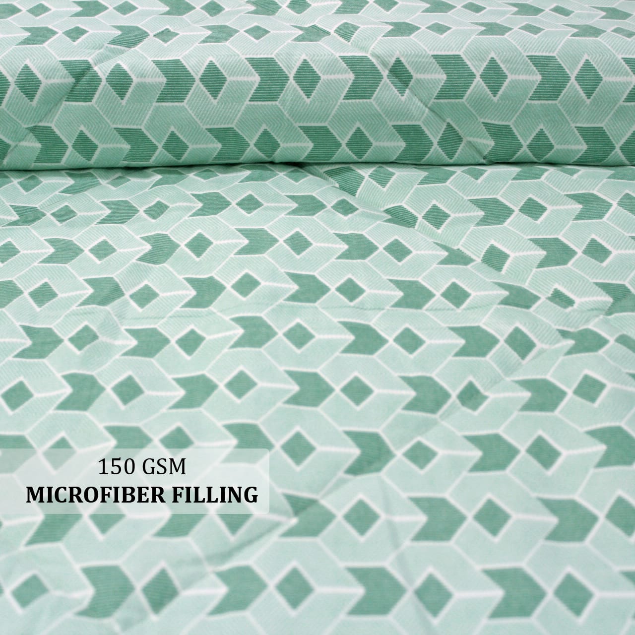 All Season Reversible Microfiber Comforter/Quilt (150 GSM) -Green