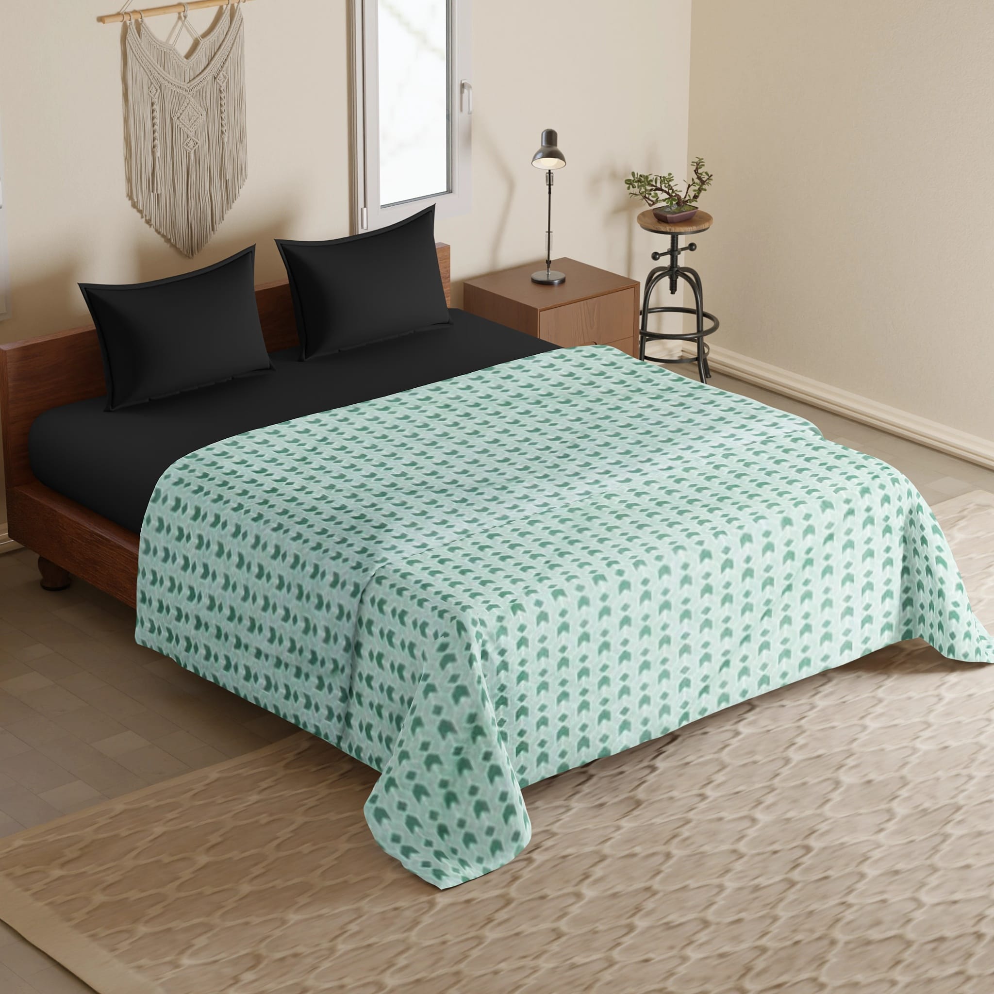 Microfiber 150 GSM All Season Comforter/Quilt - Green