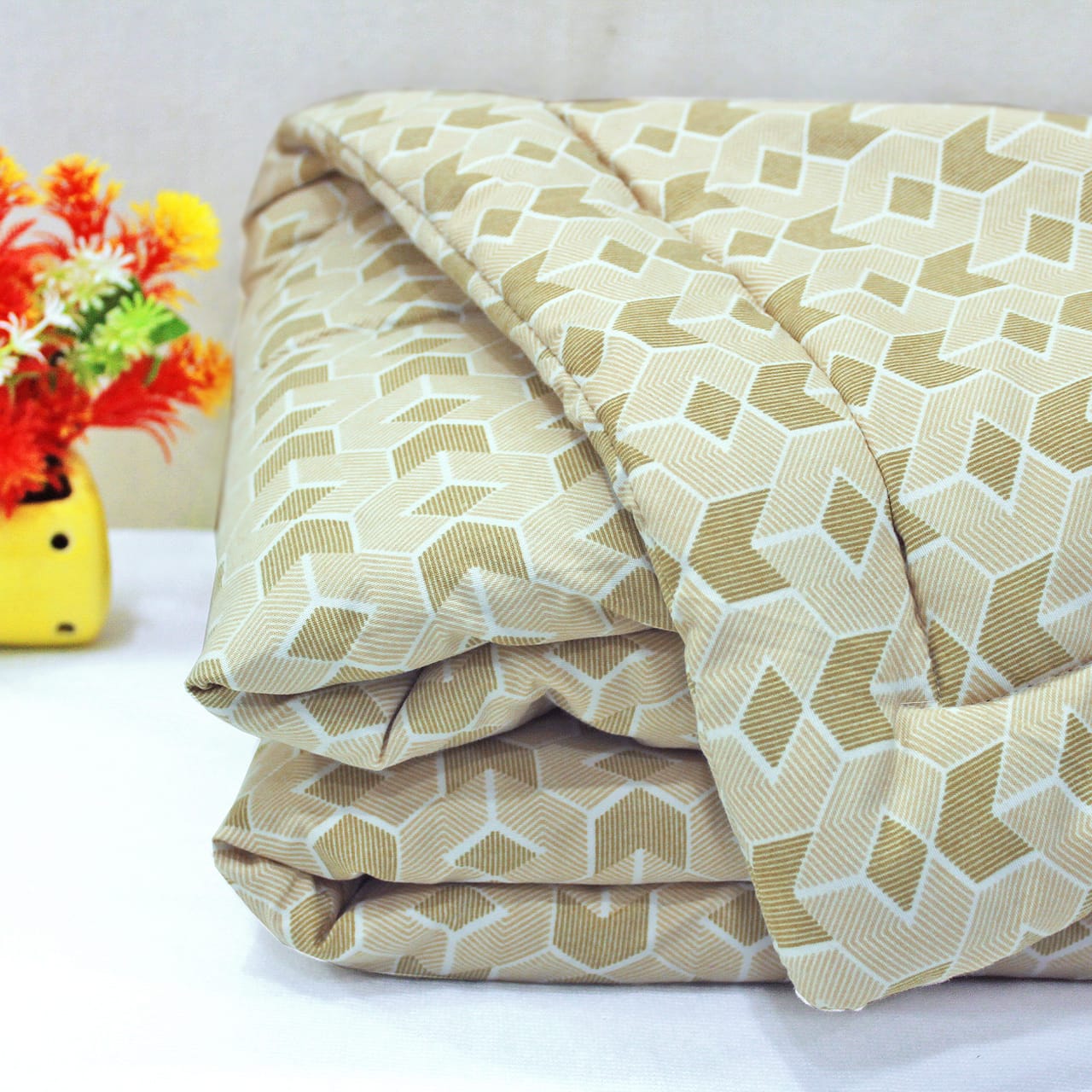 Microfiber 150 GSM All Season Comforter/Quilt - Beige