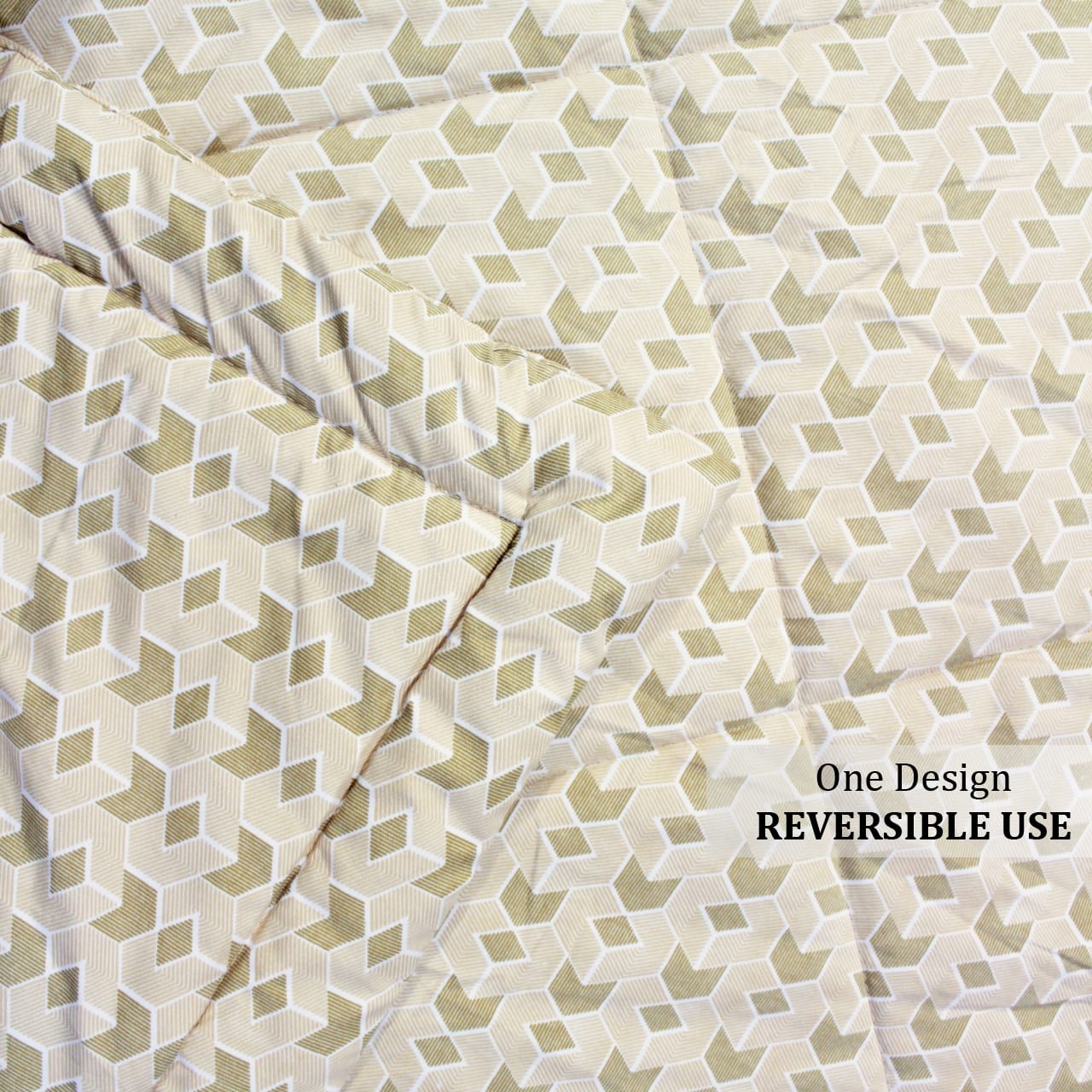 All Season Reversible Microfiber Comforter/Quilt (150 GSM) -Beige