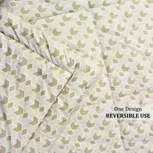 All Season Reversible Microfiber Comforter/Quilt (150 GSM) -Beige
