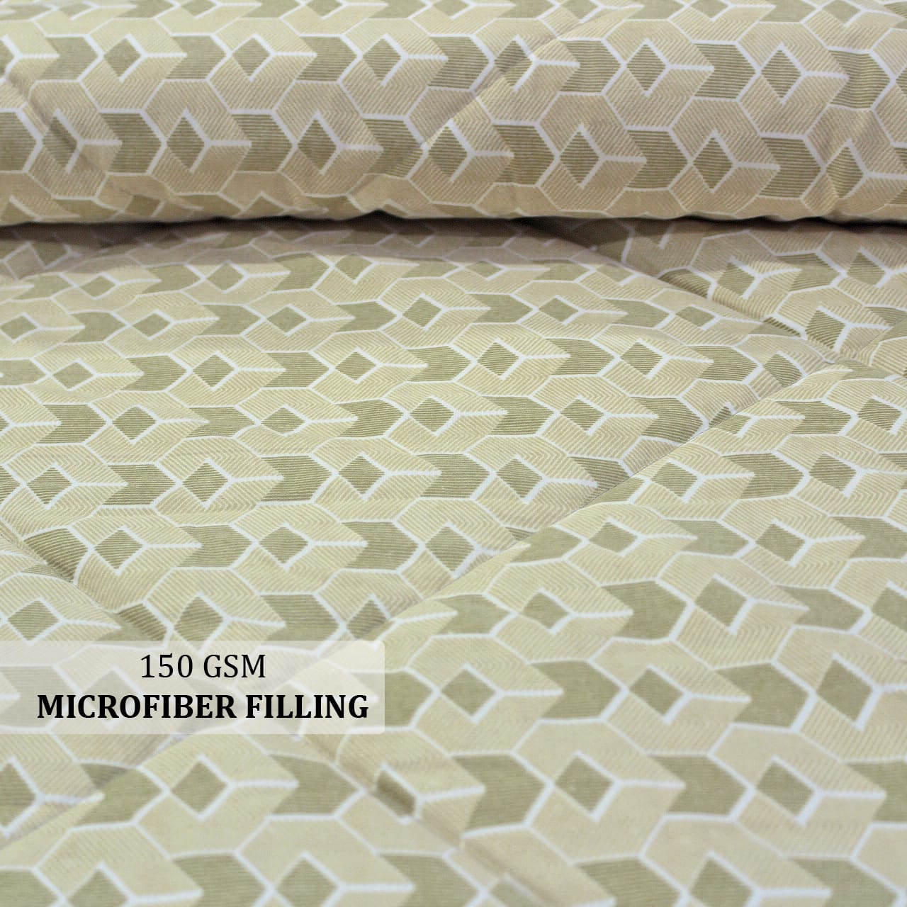 All Season Reversible Microfiber Comforter/Quilt (150 GSM) -Beige