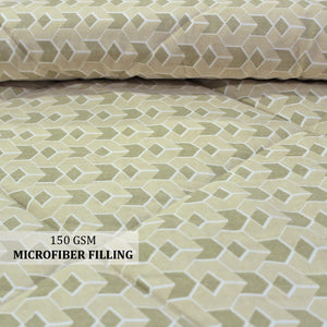 All Season Reversible Microfiber Comforter/Quilt (150 GSM) -Beige