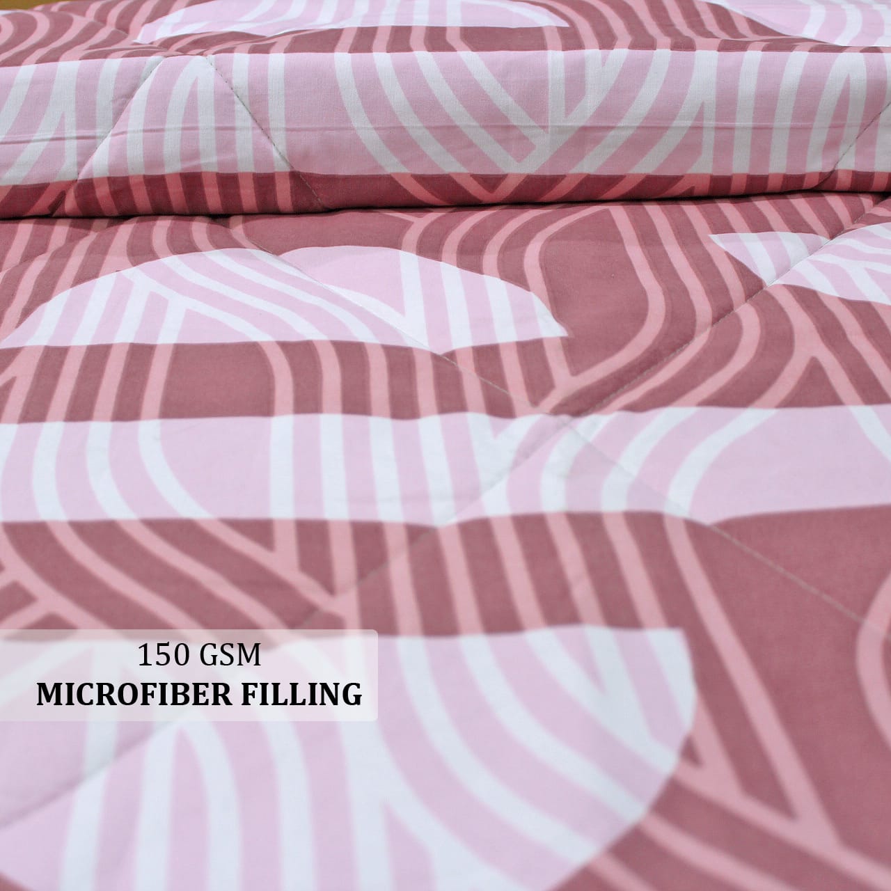 All Season Reversible Microfiber Comforter/Quilt (150 GSM) -Magenta