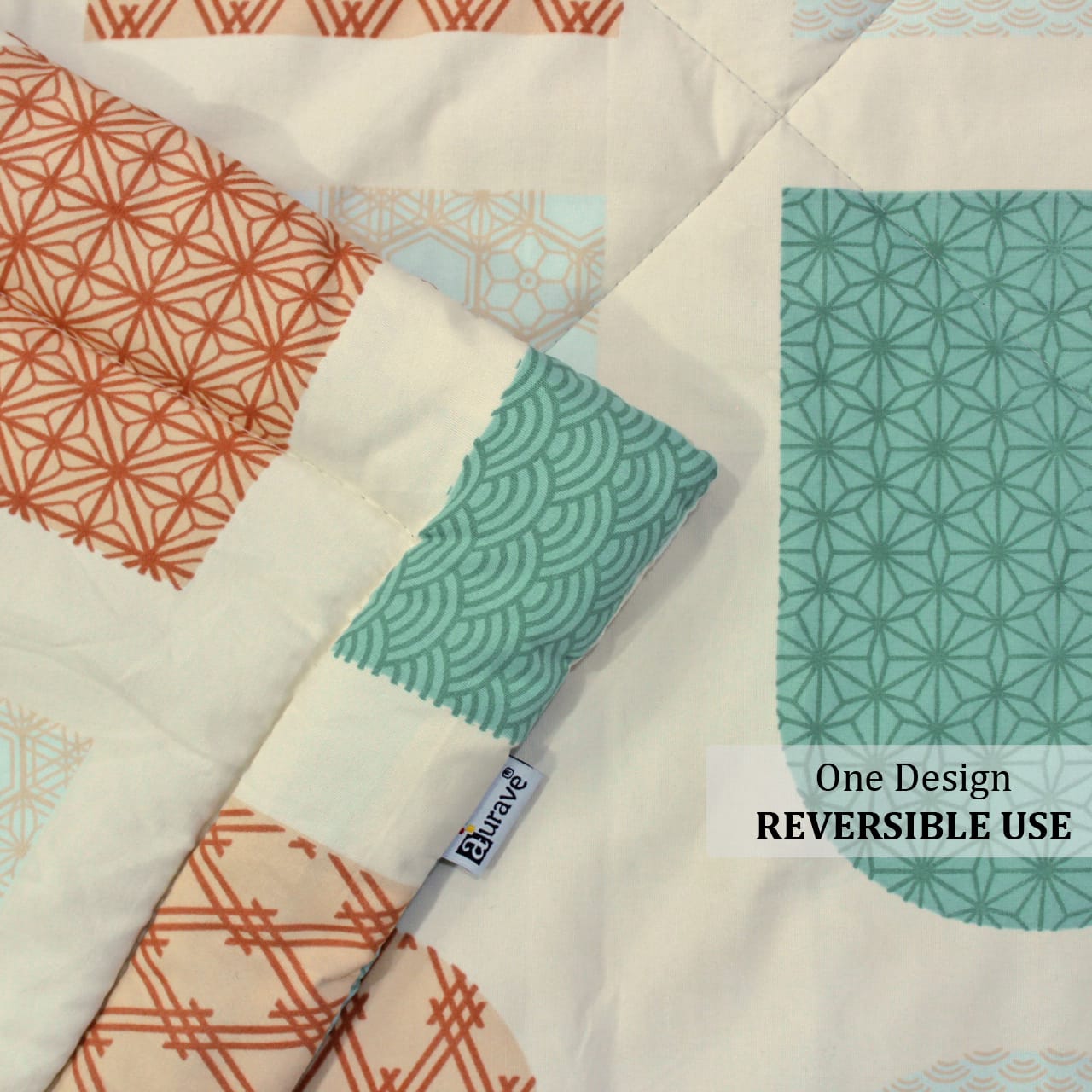 All Season Reversible Microfiber Comforter/Quilt (150 GSM) -Multicolor