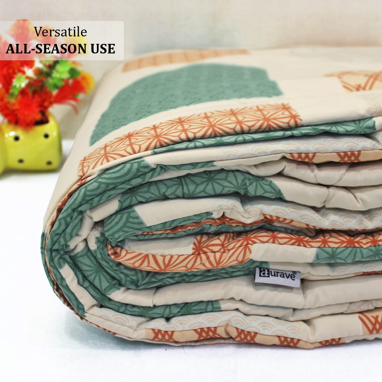 All Season Reversible Microfiber Comforter/Quilt (150 GSM) -Multicolor