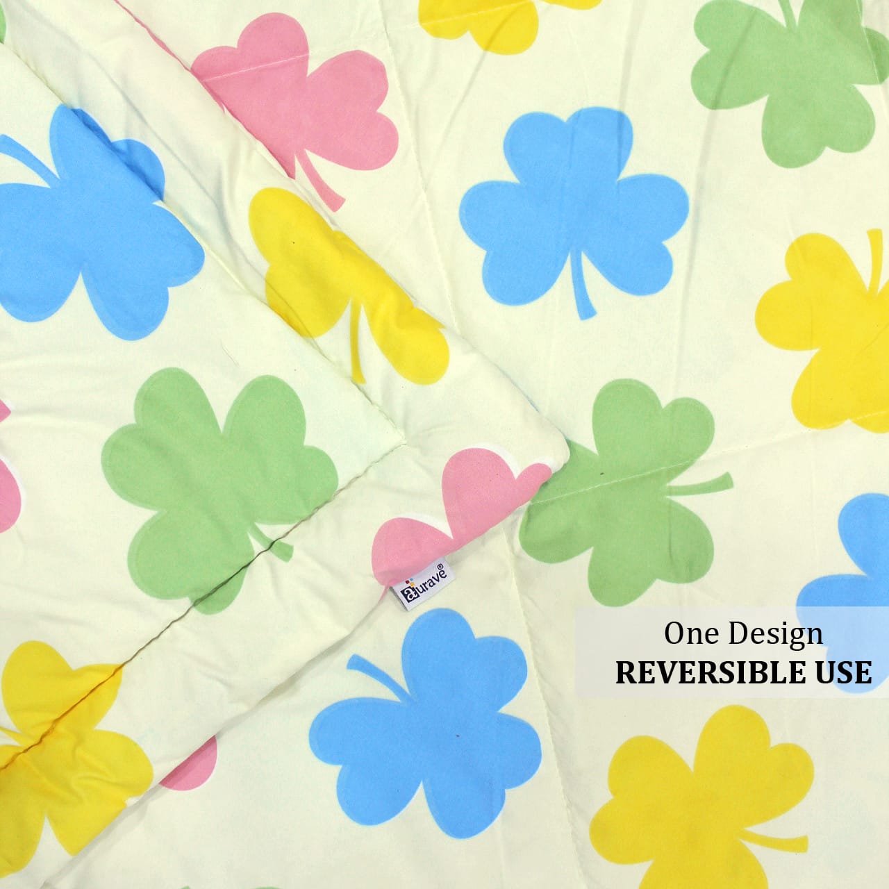 All Season Reversible Microfiber Comforter/Quilt (150 GSM) -Multicolor