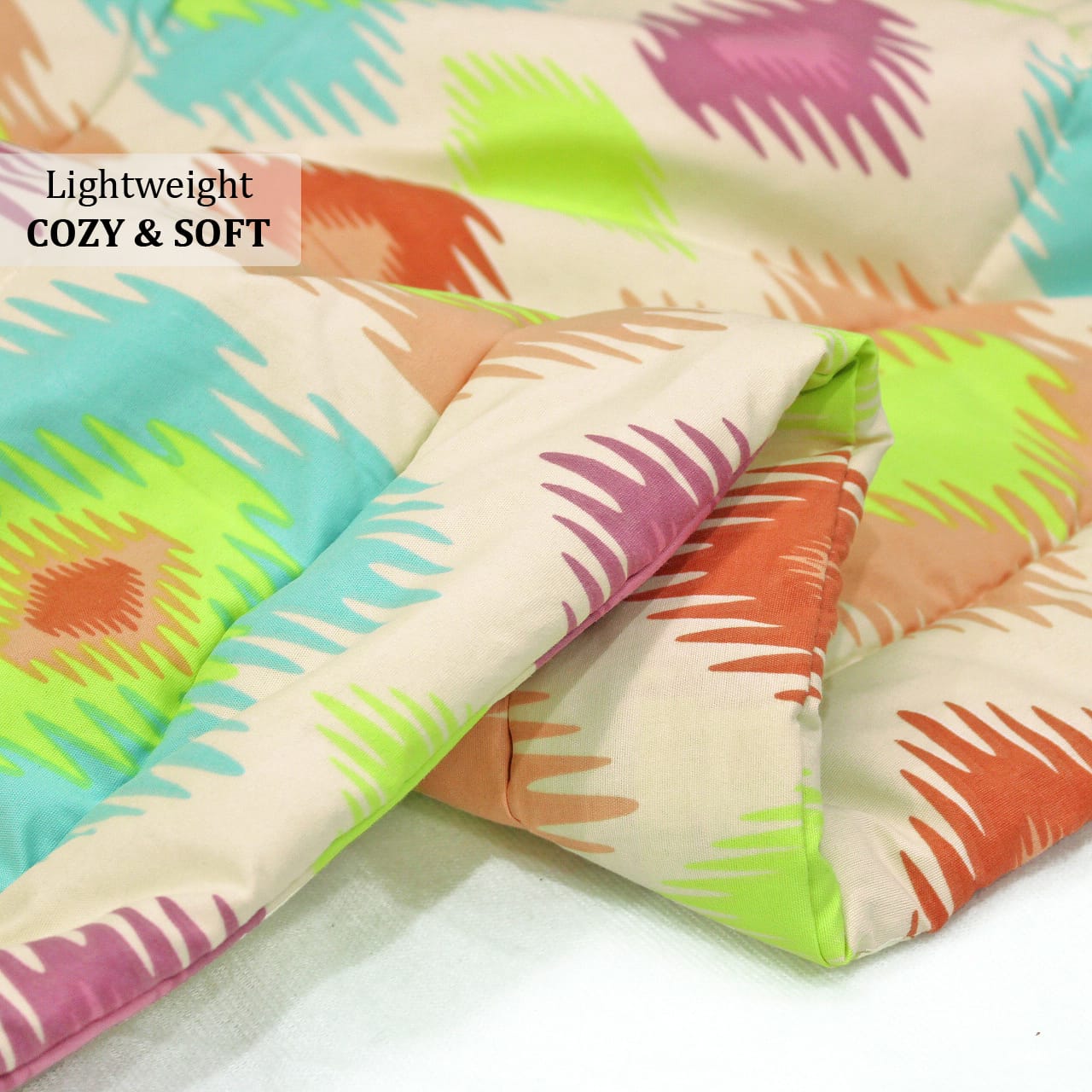 All Season Reversible Microfiber Comforter/Quilt (150 GSM) -Multicolor