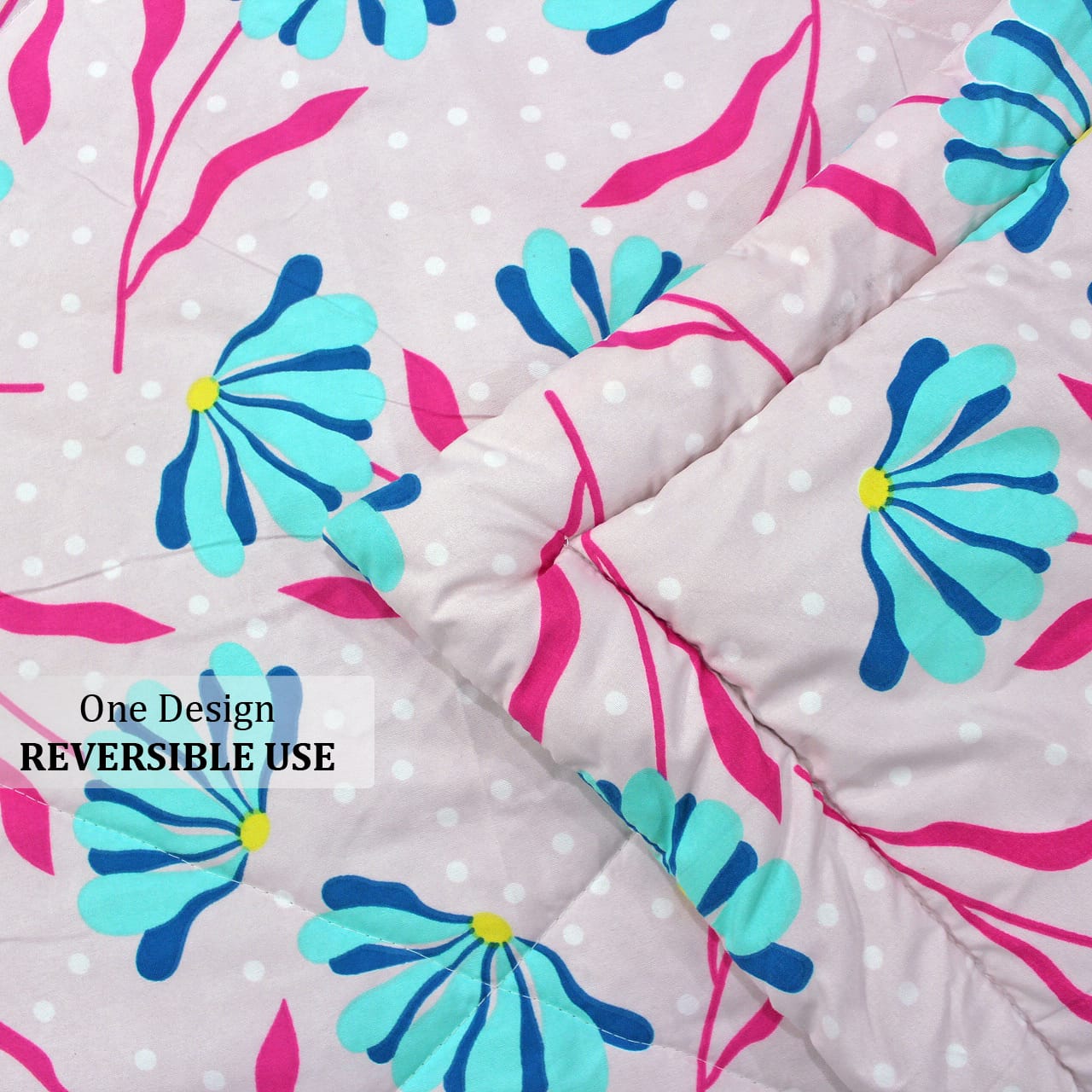 Microfiber 150 GSM All Season Comforter/Quilt - Magenta