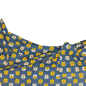 Elegant Microfibre Dohar Geometric Petals Blue