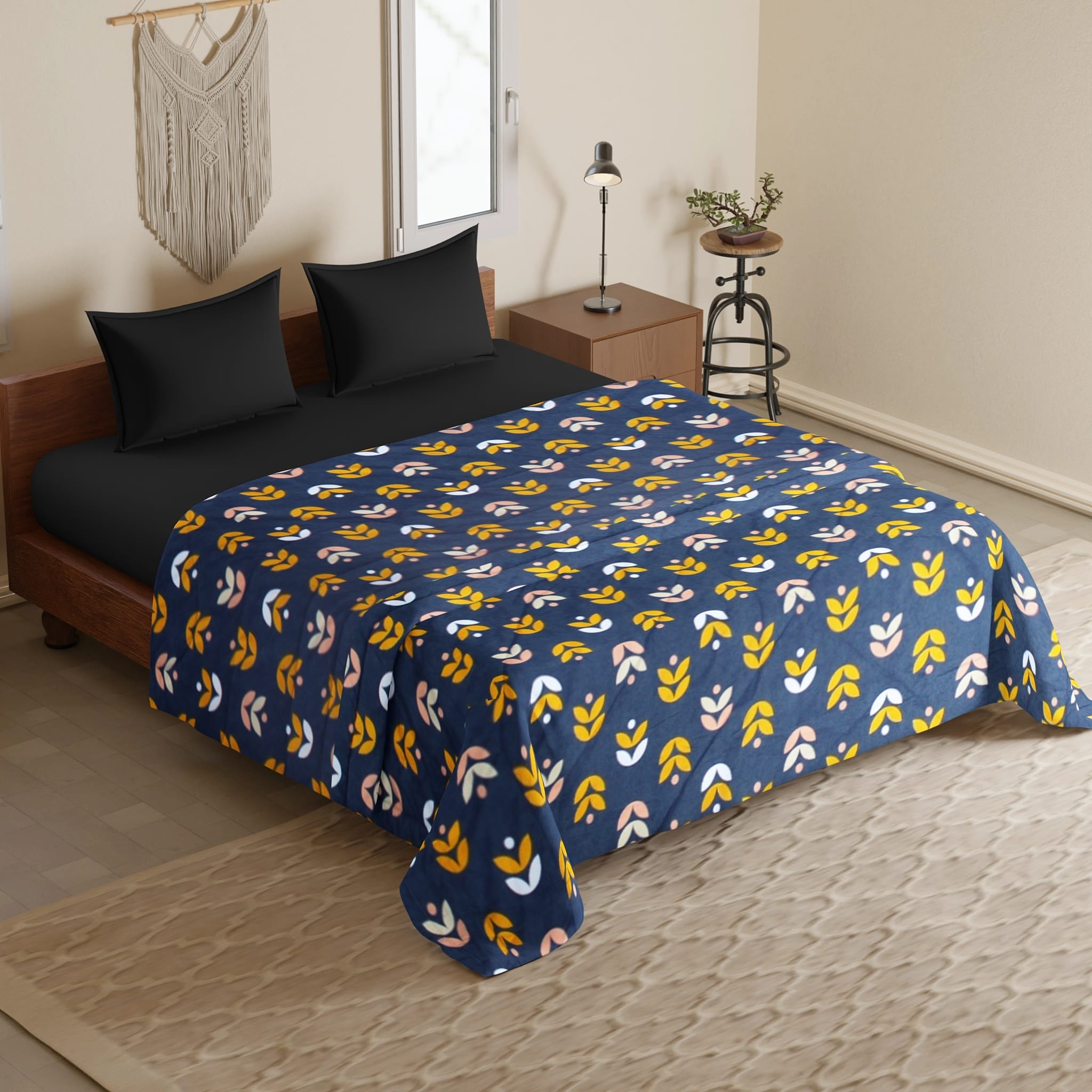 Microfiber 150 GSM All Season Comforter/Quilt - Blue