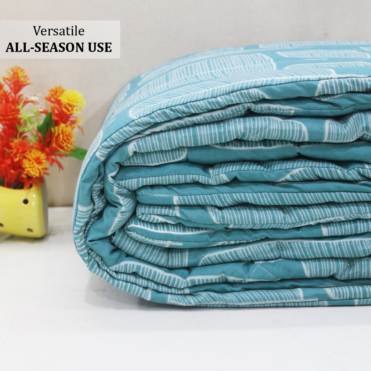 Microfiber 150 GSM All Season Comforter/Quilt - Peacock Blue