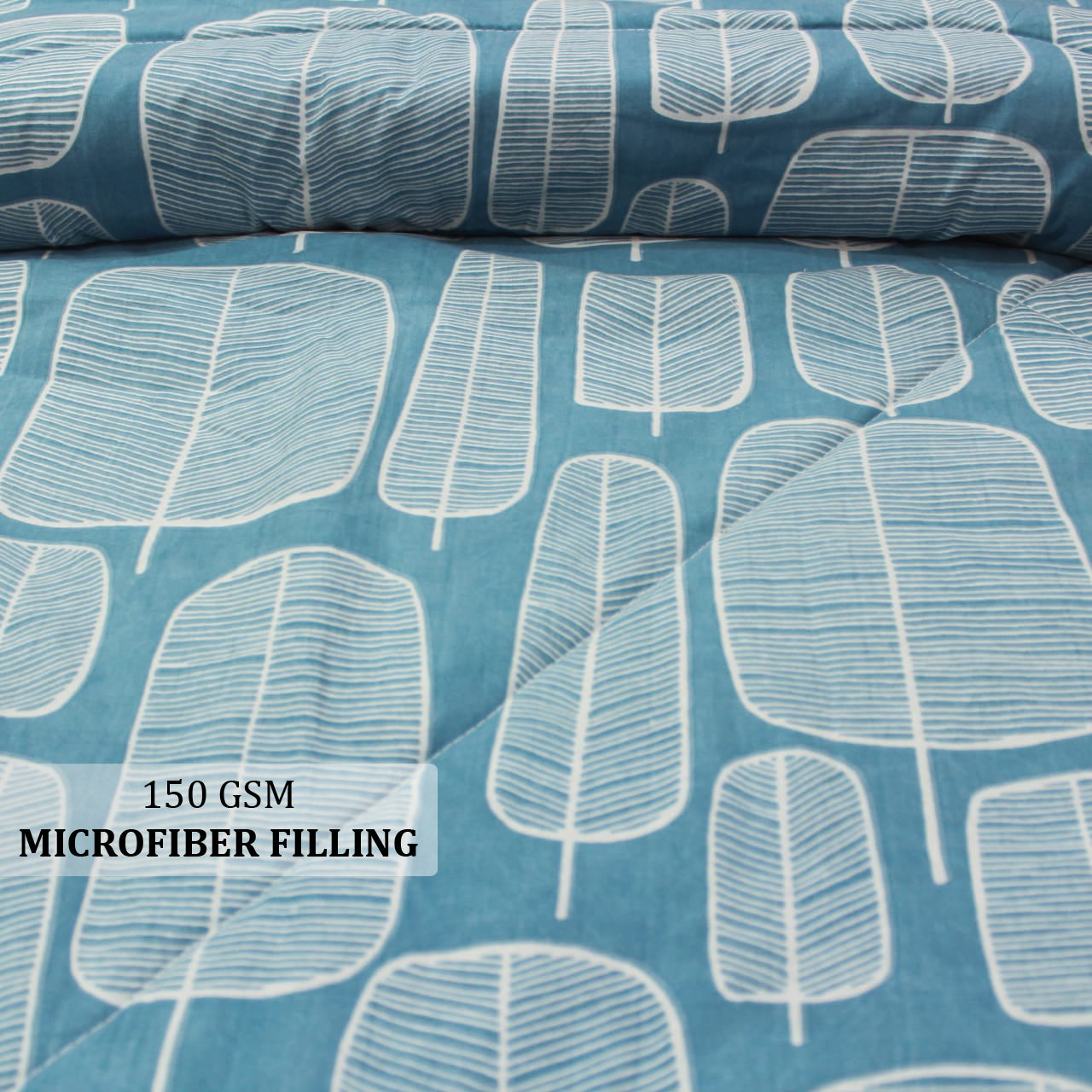 Microfiber 150 GSM All Season Comforter/Quilt - Peacock Blue