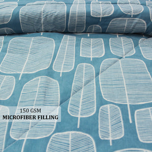 Microfiber 150 GSM All Season Comforter/Quilt - Peacock Blue