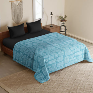 Microfiber 150 GSM All Season Comforter/Quilt - Peacock Blue