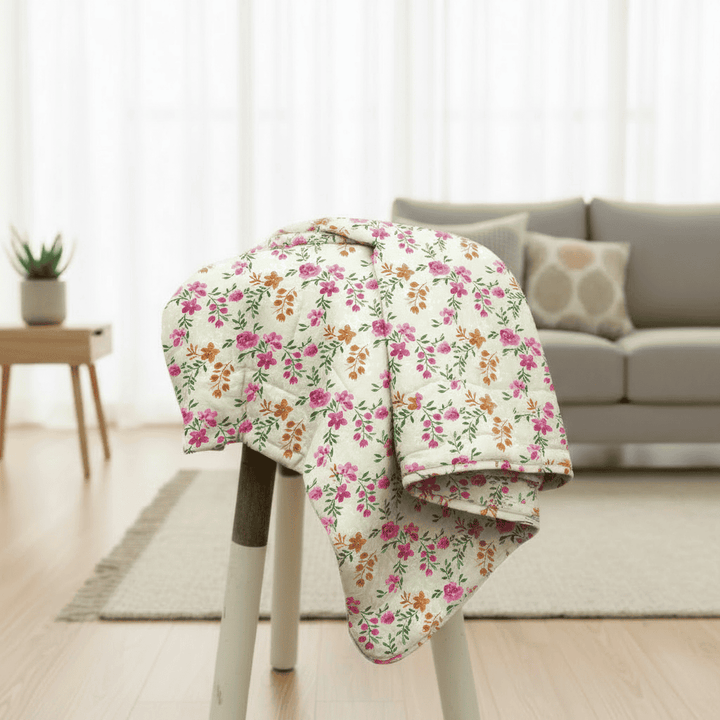 Elegant Microfibre Dohar | Floral Vine Magenta