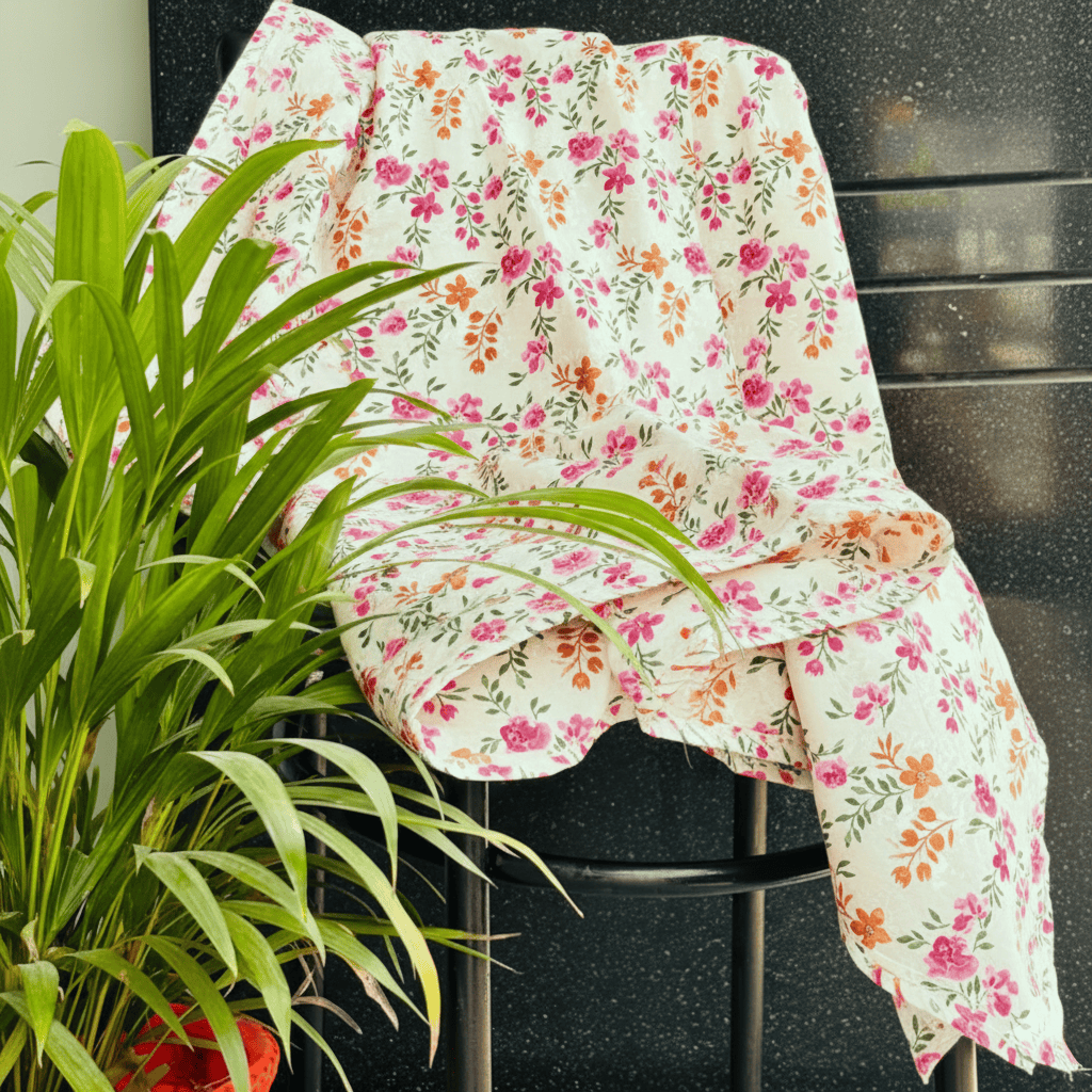 Elegant Microfibre Dohar | Floral Vine Magenta