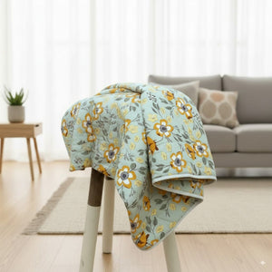 Elegant Microfibre Dohar | Floral Botanical Grey