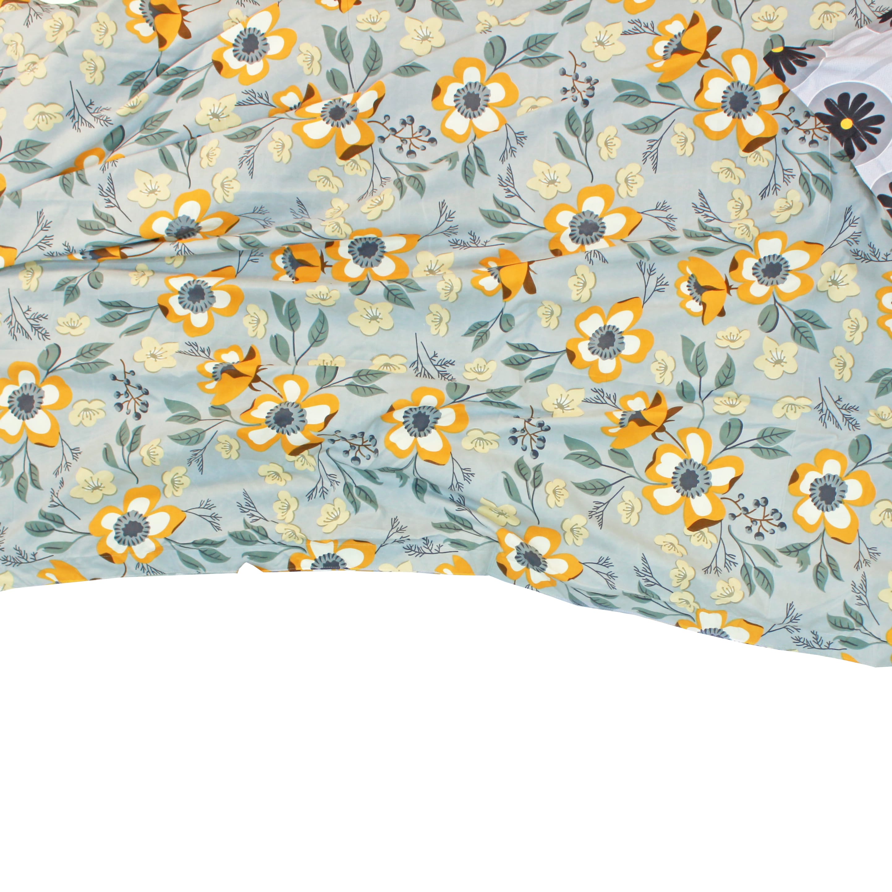 Elegant Microfibre Dohar | Floral Botanical Grey